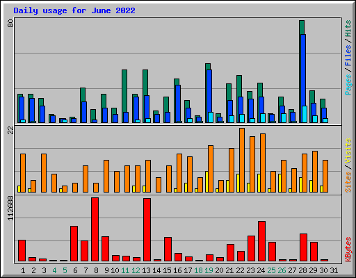 Daily usage for June 2022