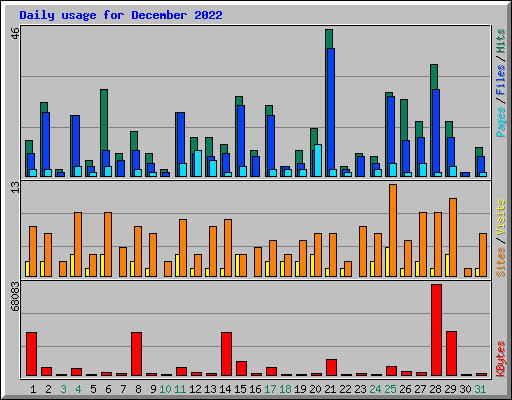Daily usage for December 2022