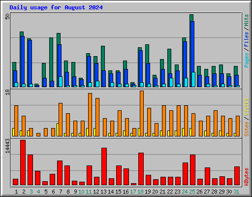 Daily usage for August 2024