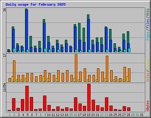Daily usage for February 2025