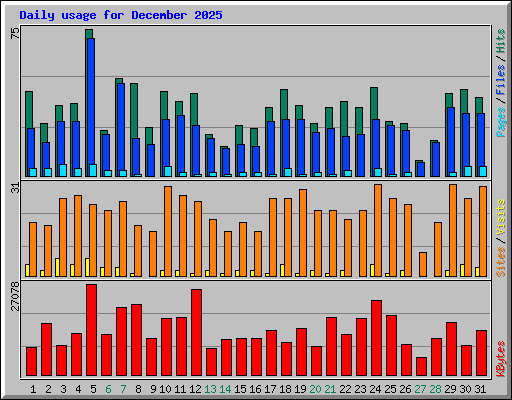 Daily usage for December 2025