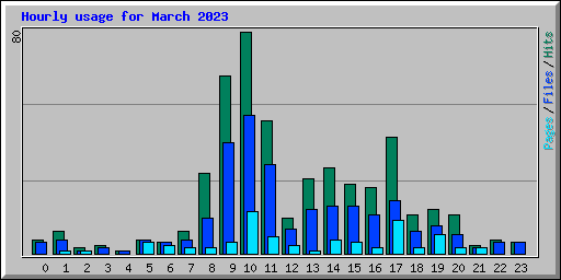 Hourly usage for March 2023