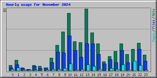 Hourly usage for November 2024