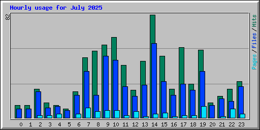 Hourly usage for July 2025