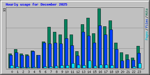 Hourly usage for December 2025