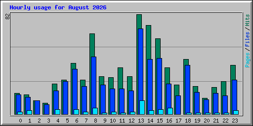 Hourly usage for August 2026